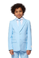 1 x RAW Customer Returns OppoSuits Cool Blue Solid Color Boys Suit - Prom and Wedding Party Outfit - Including Blazer, Pants and Tie - Blue - RRP €55.42