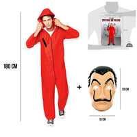 1 x RAW Customer Returns Entire Money Heist Costume Complete set series Money Heist Red combination with hood 170-180cm original Dali mask Burglar OriginalCup  - RRP €29.5