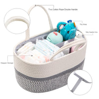 1 x RAW Customer Returns YeaYee Baby Diaper Caddy Organizer Multifunctional Diaper Storage Box with Interchangeable Compartments, 100 Cotton Linen, Portable Diaper Storage Basket, Baby Shower Gift - RRP €16.88