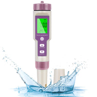 1 x RAW Customer Returns Flintronic PH Meter, 5 in 1 PH TDS EC Salinity Temperature Water Quality Tester, LCD Display with Green Backlight Water Quality Tester, for Aquariums Hydroponics Swimming Pool - RRP €25.04