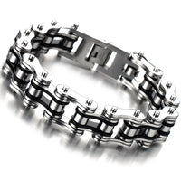 1 x RAW Customer Returns COOLSTEELANDBEYOND Male Men s Bicycle Chain Motorcycle Chain Bracelet Made of Stainless Steel, Rough Surface - RRP €32.26