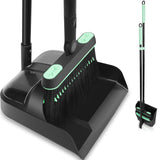 1 x RAW Customer Returns BEI HONG broom and dustpan set, with 90.5 126cm long handle, upright with 5 stainless steel rods 4 layers of broom transparent cover for home, office, lobby sweeping - RRP €20.95