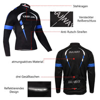 1 x RAW Customer Returns GodUp Men s Cycling Jersey Set Long Sleeve Fleece Breathable Cycling Jersey Set Men Quick Dry 3D Padded Long Pants for Mountain Bike Activity - RRP €39.99