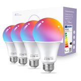 1 x RAW Customer Returns HUTAKUZE Alexa Light Bulbs E27 Smart LED Lamp, 9W 806LM WiFi Multicolored Dimmable Bulb, App Control Compatible with Alexa Echo, Google Home, No Hub Required, Warm White Cold White Light, 4 Pack - RRP €31.46