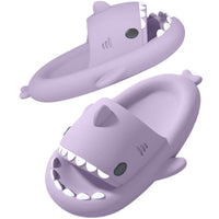 1 x RAW Customer Returns SAGUARO Shark Slippers Women Men Soft Comfortable Shark Slippers Summer Shark Slides Home Non-Slip Swimming Pool Beach Shark Slippers Original Clouds Bath Slippers Pillow Slippers Purple 40 41 - RRP €23.99