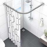 1 x RAW Customer Returns uyoyous Shower Curtain Rod L-Shaped, 304 Stainless Steel Shower Curtain Rod Corner, Adjustable Shower Rod Bathtub Rail Extendable for Bathroom 70-95cm  - RRP €49.99