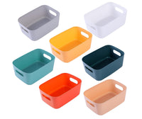 1 x RAW Customer Returns EURXLQ 7 Pieces Storage Box Plastic Storage Basket with Handles Colored 30 20 12 cm Thickened Bathroom Organizer Kitchen Cabinet Baskets Storage Plastic Box for Bathroom Kitchen - RRP €30.48