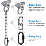 1 x RAW Customer Returns BeneLabel Wood Concrete Ceiling Hanger 180 Swivel Hammock Swing Hanging Screw Bolt Hardware Oval Bracket 1M Silver Chain Carabiner for Outdoor Playground Chair Yoga Rope Punching Bags, 1000lbs - RRP €22.16