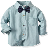 1 x RAW Customer Returns Baby Boys Suit Clothing Sets Dress Romper Suspenders Bow Tie 4pcs Suit Gentleman Festive Baptism Wedding Long Sleeve Baby Toddler 6 Months 6 Years Light Green01, 3T  - RRP €29.46