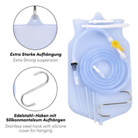 1 x RAW Customer Returns Irrigator set for intestinal cleansing and intestinal enema - 2 liter capacity, 2 m hose, discreetly stowable - Plus Ebook intestinal tube - RRP €23.92