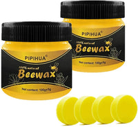 1 x RAW Customer Returns Natural Beeswax, For Wood Care, Waterproof Wax, Furniture Wax And Wood Protection In Furniture Polish, 2 x 100g With 4 Sponges - RRP €13.1