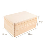 1 x RAW Customer Returns Creative Deco wooden box with lid 30 x 20 x 14 cm -1cm Baby memory box large wooden box with lid unpainted box Easter gifts for children For documents, toys, tools RAW - RRP €22.01