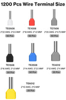 1 x RAW Customer Returns Lytool Twin Electrical Cable Terminals, 1200 Pieces with 17 Connector Sizes 0.3-16mm Twin Ferrule Terminals Electrical Terminal Connectors Cable Kit - RRP €18.14