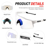 1 x RAW Customer Returns KAPVOE Photochromatic Self-tinting Cycling Glasses TR90 Frame for Men Women Clear Sports Sunglasses Sports Cycling MTB Cycling Glasses Driving Sports Glasses Baseball Running Blue White 03 - RRP €37.98