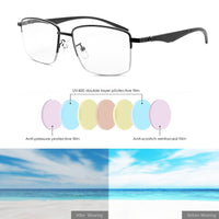 1 x RAW Customer Returns Spring Hinges Photochromic Progressive Multifocus Transition Reading Glasses Blue Light Blocking Multifocal Computer Glasses UV400 Protection Sun Reader Men Women Half Frame Sunglasses Anti-Glare - RRP €35.27