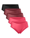 1 x RAW Customer Returns DANISH ENDURANCE Pack of 5 invisible hipster panties made of microfiber, for sports and everyday life, for women, multicolored 1x black, 2x pink, 2x ruby L - RRP €32.53