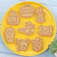 16 x Brand New 8 piece cookie cutters Halloween set, 3D Halloween cookie cutters, biscuit fondant cutters, cookie cutters, cookie cutters, plastic cookie moulds - RRP €128.8