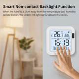 1 x RAW Customer Returns eMylo WiFi Thermometer Hygrometer Indoor, Tuya Room Thermometer WiFi Temperature Sensor with Smart App, LCD Screen Digital Thermo-Hygrometer for Room Temperature, Basement, Baby Room 8cm 8cm  - RRP €27.95