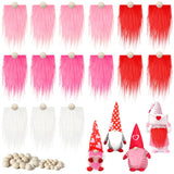 2 x Brand New GROBRO7 Valentine s Day Gnomes Beard Set - 45 Pieces Crafting Faux Fur Fabric Pre Cut Handmade Fake Fluffy, DIY Unfinished Wooden Balls Costume for Dolls Gifts Red Pink White  - RRP €28.72