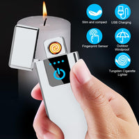 1 x Brand New Gohytal USB Electric Lighter Electric Lighter with Battery Indicator Touch Control Windproof Rechargeable Father s Day Birthday Gift - RRP €22.8