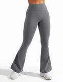 1 x RAW Customer Returns ZAAYO Flared Leggings Women High Waist Yoga Pants Booucut Flared Pants Stretch Leisure Pants for Sports Yoga Dance Fitness Casual Work Grey Medium - RRP €30.24