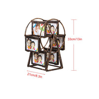 1 x RAW Customer Returns SURPRIZON Rotating Ferris Wheel Picture Frame, Desk Tabletop Vintage Picture Frame, Personalized Family Photo Frame for 12 Photos, Home Decoration, Christmas and Birthday Gifts, St - RRP €27.76