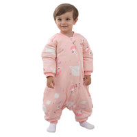 1 x RAW Customer Returns Mosebears Baby Sleeping Bag with Legs Warmly Lined Baby Sleeping Bag Removable Sleeves, Unisex Pajamas for Girls - RRP €28.61