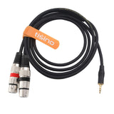 1 x RAW Customer Returns TISINO Dual XLR Female to 3.5mm Stereo Microphone Cable, Unbalanced Double XLR to 3.5mm Aux Mini Jack Y-Splitter Breakout Cable - 3m - RRP €16.48