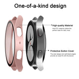 2 x Brand New 3 Pieces Cover Compatible with Samsung Galaxy Watch 6 40mm Protective Case, Hard Case with HD Tempered Glass Scratch Resistant Screen Protector, 44MM, Rose Gold Silver Starlight  - RRP €45.6