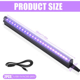 1 x RAW Customer Returns LED Blacklight, 2 Pack UV Blacklight Lamp Bar, 5W 28cm USB Black Light Bar, Blacklight Tube with Plug Switch, UV Light Strip Party Light for Party Disco Club Bar Stage Lighting - RRP €13.1