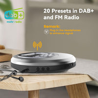 1 x RAW Customer Returns NEW 2024 CD Player Portable with DAB Radio and Colorful TFT Display, Monodeal CD Player Bluetooth, Portable CD Player with DAB Radio FM 2 in 1, Rechargeable Discman CD Player for Car, Anti-Skip - RRP €85.99