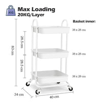 1 x RAW Customer Returns KINGRACK Storage Cart, 3 Tier Rolling Cart, Multipurpose Storage Organizer, Trolley with Handles, Multipurpose Cart with Locking Wheels, Serving Cart for Home, Office, Kitchen, Bathroom... - RRP €35.99