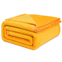 1 x RAW Customer Returns KANKAEU Cuddly Blanket Fluffy 200x230 cm, 380GSM Super Soft Delicate Fleece Blanket, Fluffy Blanket, Living Blanket Cuddly Blankets as Sofa Blanket, Flannel Blanket, Couch Blanket, Golden Yellow - RRP €20.76