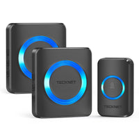 1 x RAW Customer Returns Wireless Doorbells, TeckNet Portable Wireless Doorbell, 60 Ring Tones, LED Indicators, 400M Long Operating Distance, 5 Selectable Volumes 1xTransmitter and 2x Receiver  - RRP €24.16