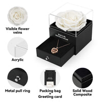 1 x RAW Customer Returns ADAZ Eternal Real Rose with I Love You Necklace, Preserved Rose Flowers Jewelry Gift Box for Valentine s Day Mother s Day Wedding Anniversary Birthday Gift for Her Women Girlfriend Wife - RRP €29.99