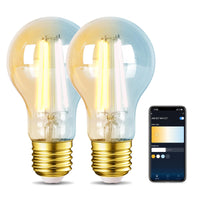 1 x RAW Customer Returns Aigostar Alexa Light Bulb E27 Edison Vintage Light Bulbs 6W Dimmable Retro Light Bulbs A60 Smart Lamp WiFi Dimmable 2700K-6500K, App Control Compatible with Alexa and Google Assistant. Amber 2 Pieces - RRP €35.99