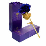 1 x RAW Customer Returns TYXSHIYE 24 Carat Gold Plated Rose Blue, 24K Golden Rose Handmade Preserved Rose, Gold Leaf Rose with Gift Box for Birthday Gift Girlfriend Mother s Day Wedding Anniversary Artificial - RRP €10.99