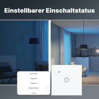 1 x RAW Customer Returns MOES Smart Alexa WiFi light switch without neutral conductor, WiFi touch switch flush-mounted with memory after switching off, Smart Life Tuya app, Compatible with Alexa and Google Home, 1 compartment 1 way - RRP €20.16