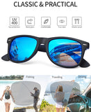 1 x RAW Customer Returns Joopin Rectangular Sunglasses Men Blue Mirrored and Men Sunglasses Polarized UV400 Vintage Sunglasses Women Mirror for Driving and Tourism Blue Black  - RRP €19.15