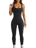 1 x RAW Customer Returns Merlvida sports jumpsuits for women, elastic figure-shaping jumpsuit, women s tight, seamless bodysuit, slimming overall, workout body, one-piece sports suit - RRP €27.76