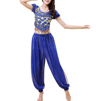 1 x RAW Customer Returns Oneyijun Women s Belly Dance Costume Sets Dance Dancing Top Lantern Pants Professional Carnival Dancer Outfit Suit - RRP €22.26