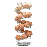 1 x RAW Customer Returns joeji s Kitchen Egg Cups for Kitchen with Non-Slip Base Space-Saving Chrome Egg Holder with Capacity for More than 3 Dozen Eggs Spiral Egg Holder  - RRP €25.98