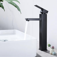 1 x RAW Customer Returns HOMELODY Bathroom Faucet Black Tall Basin Faucet Mixer Tap Bathroom Washroom Faucets Single Lever Mixer Sink Faucet Stainless Steel SUS304 - RRP €50.21