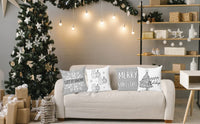 1 x RAW Customer Returns Hangood 4 pieces cushion cover Christmas decoration cushion cover decorative throw pillows sofa cushion cover for sofa bedroom grey white tree snowflake snowman 50 x 50 - RRP €19.15