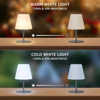 1 x RAW Customer Returns light to hope 2 pieces small wireless table lamp LED battery lamp dimmable warm white and cold white IP44 waterproof outdoor table lamp for living room, balcony, restaurant, hotel gray  - RRP €40.33