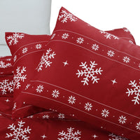 10 x Brand New YEPINS Christmas bed linen 155x220 red snowflakes microfiber Christmas motif duvet cover set 2 pieces - 1 duvet cover 155x220 cm with zipper 1 x 80x80cm pillowcase - RRP €299.9