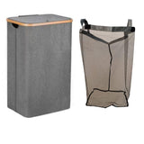 12 x Brand New Dirty Clothes Basket with Dark Gray Lid - 86 liters - Fabric and Bamboo - Basket for storing blankets - Large Bucket with Handles for Laundry. - RRP €321.24