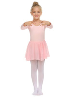 1 x RAW Customer Returns Bricnat girls ballet clothing, children s ballet dress, dance bodysuit, leotard, long-sleeved dance dress with tutu, children s cotton, pink, 130 - RRP €22.64