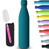 1 x RAW Customer Returns GeeRic Thermal Bottle 1 Liter Opaque Stainless Steel Bottle Brush Portable Bag Sports Water Bottle Keep 12H Hot 24 Cold Thermal Bottle for Camping, School, Sports Jasper - RRP €21.99