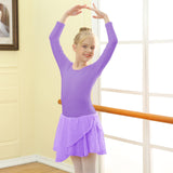 1 x RAW Customer Returns ALISISTER Children s Ballet Clothing 8-9 Years Girls Purple Ballet Dress Long Sleeve Ballet Suit Glitter Dance Dress Cotton Ballet Leotard With Chiffon Skirt Tutu - RRP €20.16